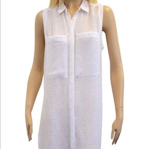 Helmut Lang - White Sleeve Less and Sheer Ns Tunic